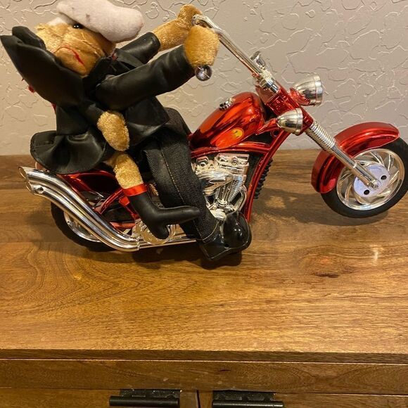 DAN DEE Light Up Musical Animated BORN TO BE WILD Dogs on Motorcycle - Picture 3 of 6